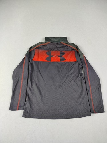 Under Armour 1/4 Zip Gray Youth Small Black HeatGear Athletic Activewear School - Picture 2 of 14