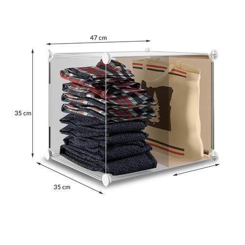 Armadio Modulare a Cubi Con Appendiabiti Scaffali Mobile Organizer Componibile - Foto 15 di 22