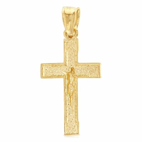 14K Gold Religious Crucifix with Jesus Cross Pendant for Necklace or Gold Chain - Picture 2 of 6