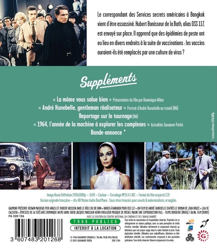 Banco a Bangkok pour OSS 117 - Bluray w. Eng subs., Kerwin Matthews, Pier Angeli - Image 2 of 3