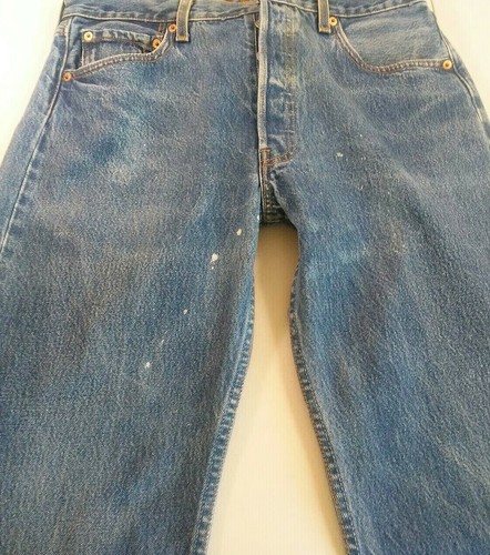 Jeans uomo Levi's 501 blu bottoni mosca W34 X L32 denim sbiadito made in USA - Foto 5 di 12