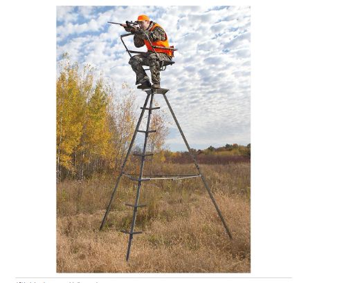 12' Tripod Deer Stand Swivel Seat With Backrest Hunting Outdoor 300 lb Capacity - Picture 20 of 24