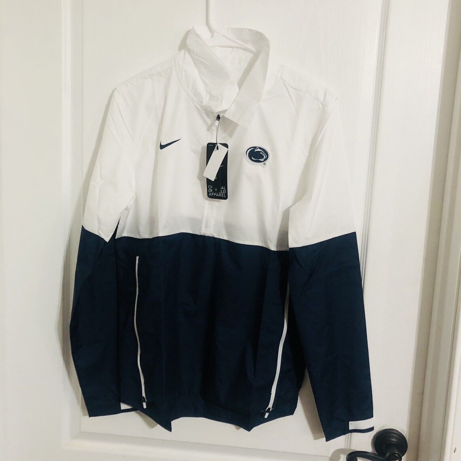 SACAI X NIKE Nuovo Penn State Nittany Lions mezza zip leggero allenatore pullover giacca S