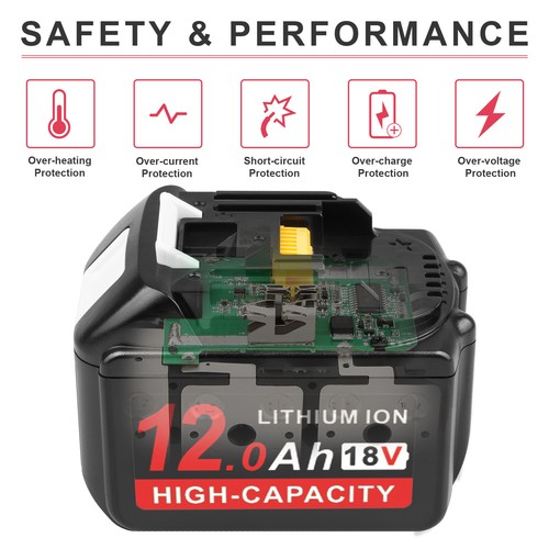 12.0Ah 18V For Makita Li-Ion Battery W/LED BL1850 BL1860B BL1890 Tool Charger - Picture 4 of 24