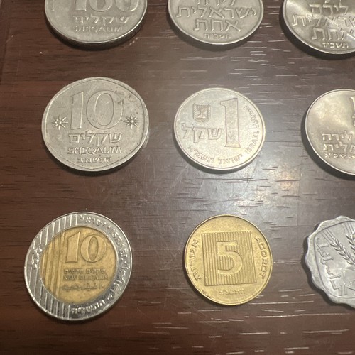 Juego de 12 monedas Israel 1, 5, 10, 100 Sheqalim UNC y monedas del mundo fino - Imagen 5 de 8