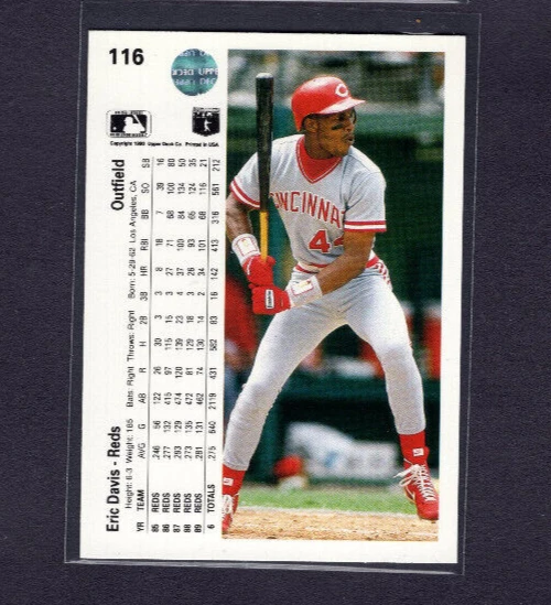 2010 UPPER DECK 20TH ANNIVERSARY BUYBACK 1990 #116 ERIC DAVIS REDS EST 1-3 MADE - Image 2 of 2