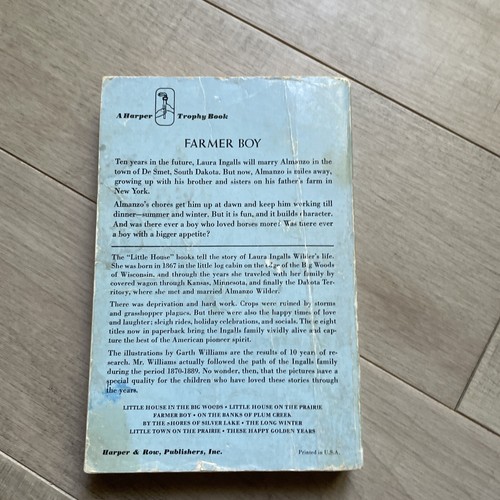 Farmer Boy Book By Laura Ingalls Wilder - Picture 2 of 4