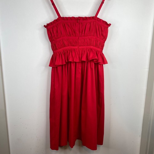 Antonio Melani Dress 4 Taylor Stretch Peplum Pockets Cherry Red Easter Preppy - Picture 5 of 12
