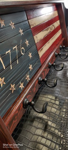 American Flag Coat Rack, Betsy Ross Coat Rack, Old Glory Coat Rack, Coat Rack - Picture 11 of 24
