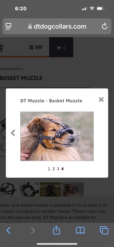 Dean and Tyler Wire Basket Muzzle, Size No. R1 - Breeds With Broad Snout - Picture 9 of 9