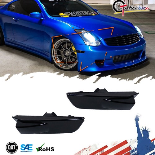 Smoked Black Front Side Marker Lights Housings For 2003-07 Infiniti G35 2D Coupe - Bild 1 von 9
