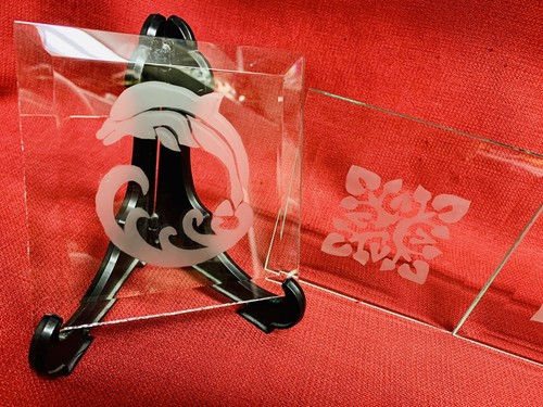 4-Large 5 x 5 inch Square Clear Beveled Glass-Flat on Back Stained Glass Supply - Picture 2 of 4