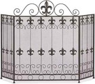 Fire Screen Fleur-de-Lis Fireplace Guard Large Cast iron detail Metal Screen