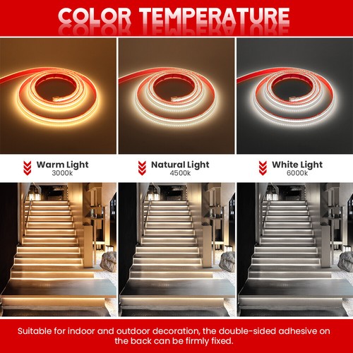 High Density COB LED Strip Lights 220V IP67 Double Side Tape Rope Self Adhesive - Picture 3 of 14