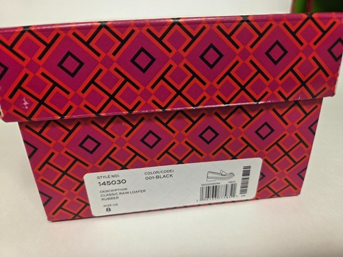 Tory Burch Women's Black Rubber Flats and Oxfords Classic Rain Loafers With Bag - Picture 16 of 18