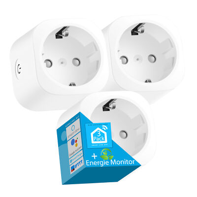 Echos Smart WLAN Steckdose 16A 3er Pack WiFi Smart Home Steckdose App-gesteuert