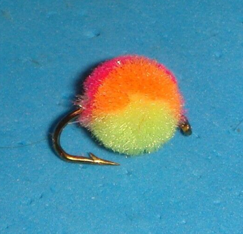 FLY FISHING FLIES - Clown TROUT SPARKLE GLO EGG Flies size #12 (6 pcs.) - 第 3/7 張圖片