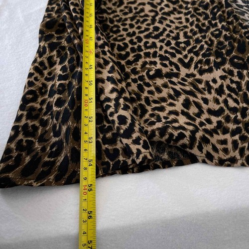 Vestido Oasis Mujer 16 Plus Estampado Animal Leopardo Midi Dobladillo Dividido Corbata Volantes Frontales - Imagen 10 de 10