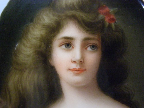 Antique Hutschenreuther Porcelain Plaque KPM  Angelo Asti "La Pensee" Wagner  - Picture 7 of 12