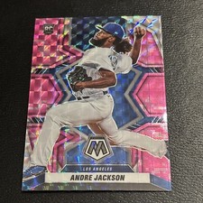 2022 Panini Mosaic - Rookies Pink Camo Mosaic Prizm #228 Andre Jackson (RC)