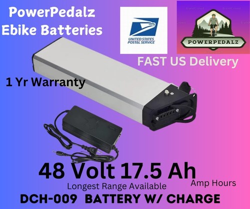 Folding Ebike Battery 48V 17.5Ah DCH-009 with 54.6V 3A Charger.