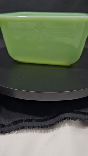Vintage Fire King Jadeite Philbe Green Refrigerator Glass Dish No Lid - Video 1 of 1