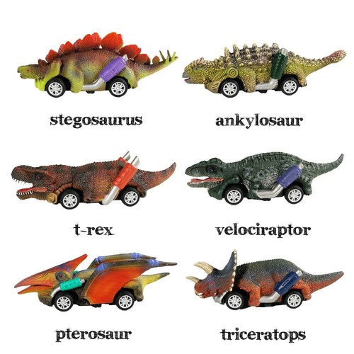 Dinosaur Toy Pull Back Cars6 Pack Dino Toys for 3 Year Old Boys Girls and Tod... - Picture 2 of 9