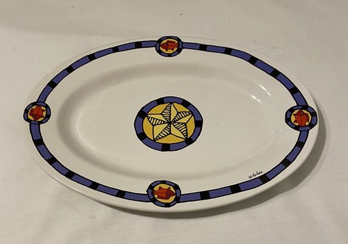 Seattle Fish & Crab Platter By Ursula Dodge Oval 10" x 14" - Picture 1 of 5