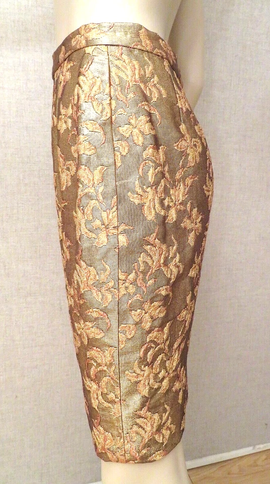 Vestido Christian Dior Para Mujer Talla 6 S Falda Lápiz Jacquard Floral De Colección Foto 3 de 4