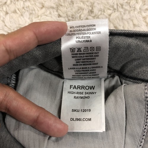 DL1961 Womens Farrow High Rise Skinny Jeans Gray Raymond Size 26 - Picture 10 of 10