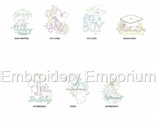 MACHINE EMBROIDERY DESIGNS USB GREETING CARDS & ANNOUNCEMENTS COLL 5X7 BIRTHDAY - Picture 11 of 12