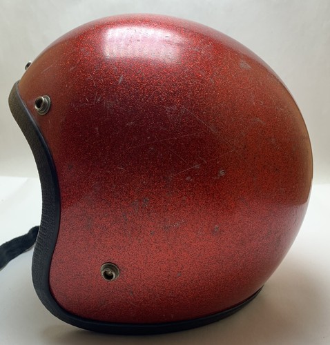 Z-90 1-1971 Red Glitter Vintage 1971 Motorcycle Helmet - Picture 1 of 9