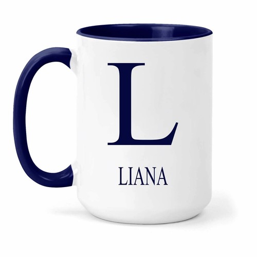 Liana Name & Initial Mug - Gift in Many Colours For Tea or Coffee - Picture 8 of 8