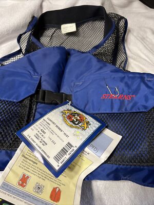 Stearns 4260 Sport Comfort Series Fishing Vest XL Blue Lightweight Mesh Type III