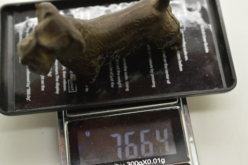 Vintage Miniature Cast Metal Schnauzer or Cesky Terrier Figurine Copper Finish - Picture 8 of 8