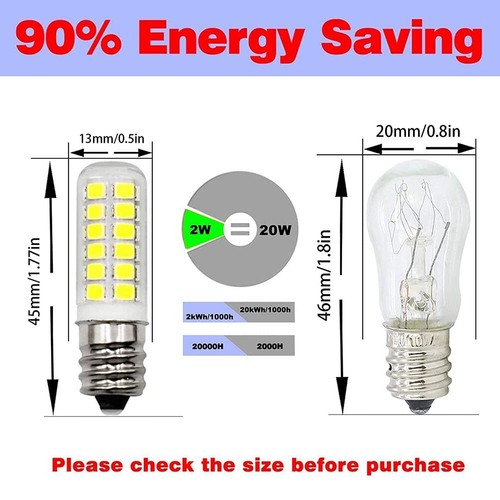 E12 Led Dryer Bulbs Fridge Water Dispenser Light 120v 10w 15w 20w Replacement 2w - Picture 3 of 6