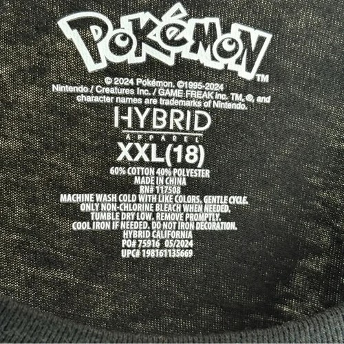 Pokémon Pikachu Halloween Gotta Catch Em All Kids XXL 18 T-Shirt Black - Picture 4 of 4