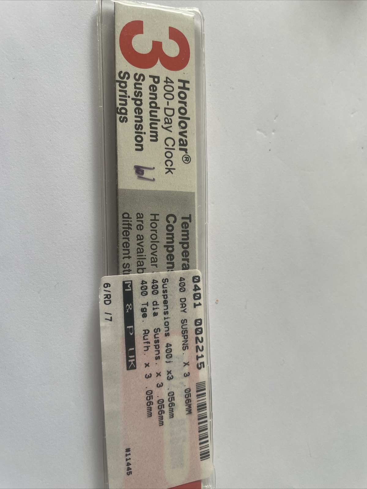 HOROLOVAR 400 DAY ANNIVERSARY CLOCK SUSPENSION SPRINGS SIZE .056 Pack of 3 eBay