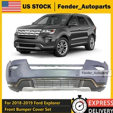 Front Bumper Cover Kit Assembly For 2018-2019 Ford Explorer Primed W/ Radar Hole