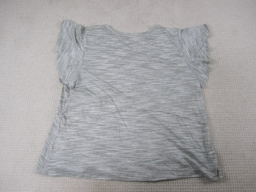 Boutique Shirt Womens Large Gray Casual Short Sleeve Blouse Scoop Neck Polyester - Picture 4 of 7