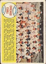 1958 topps #327 Chicago Cubs Team Card LOW GRADE Crease, Markings