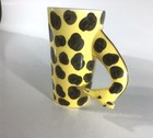 Silly Giraffe Hand Painted In Thailand Yellow & Black spots Ceramic Coffee Mug