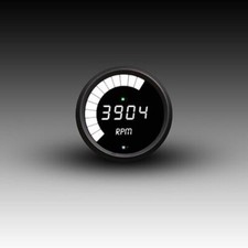 Led Digital Bargraph Memory Tachometer - Black Bezel - White Led