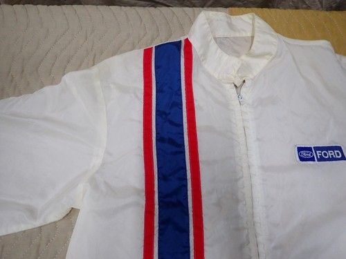 60's-70's Vintage Ford Windbreaker Red White Blue Large Size Muscle Car Era COOL - Bild 4 von 16