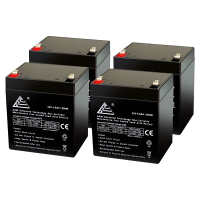 4pk: ExpertBattery 12V 4.5AH 12 Volt 4.5 Amp Hour Sealed Lead Acid (SLA) Battery