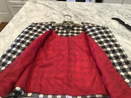 Larry Levine, kurz, 3/4-Ärmel mit Manschette, Wollmischung schwarz/weiß Bolerojacke; 12 - Bild 3 von 3