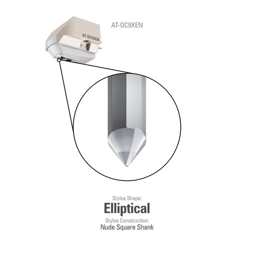 Cartucho MC bobina móvil Audio Technica AT-OC9XEN con lápiz óptico desnudo elíptico - Imagen 3 de 4