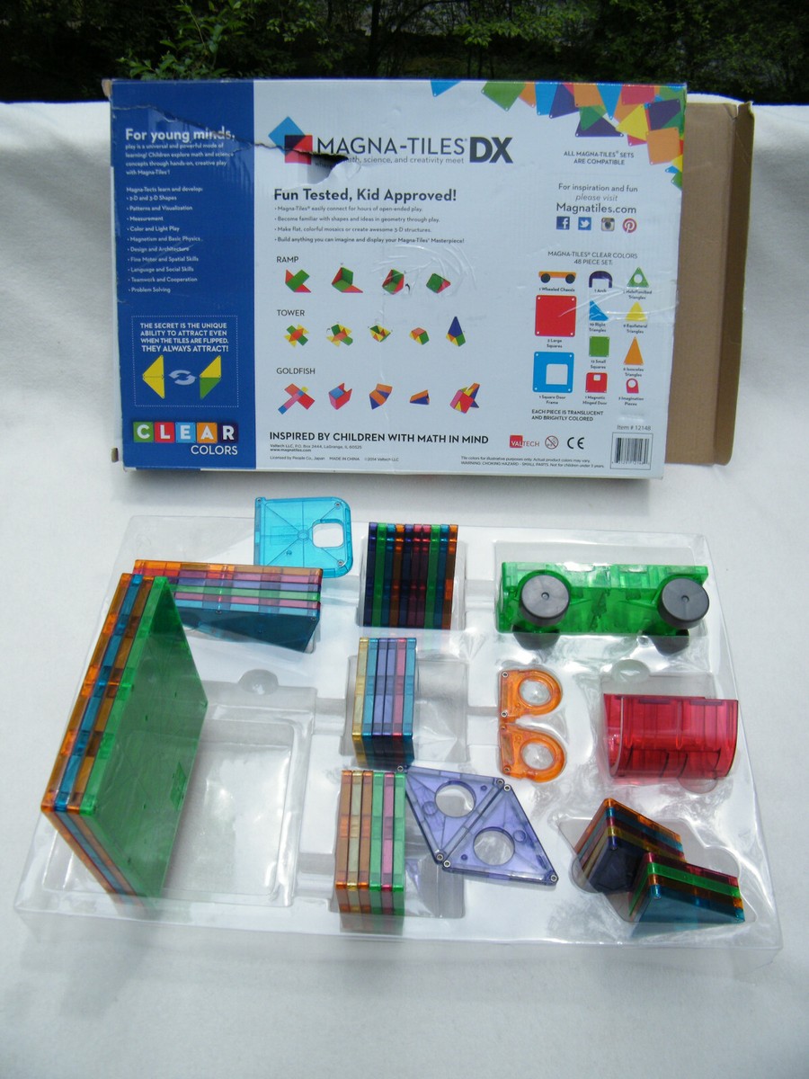 Magna-Tiles DX 48 pc Counted Clear Color Magnetic Building