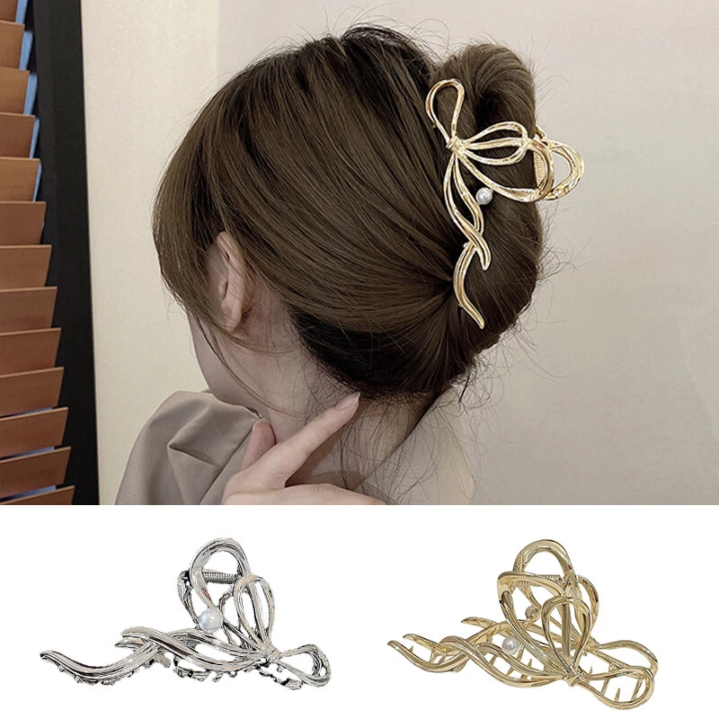 Большой бант жемчуг волос коготь зажим металлический захват зажим волос зажим женщин волосы аксессуары, - Изображение 4 из 4