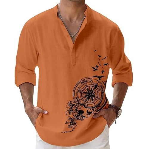DEELMO Para hombres Mezcla de Algodón Mandarina Cuello Único Diseño Manga Completa Sort Kurta - Imagen 22 de 48